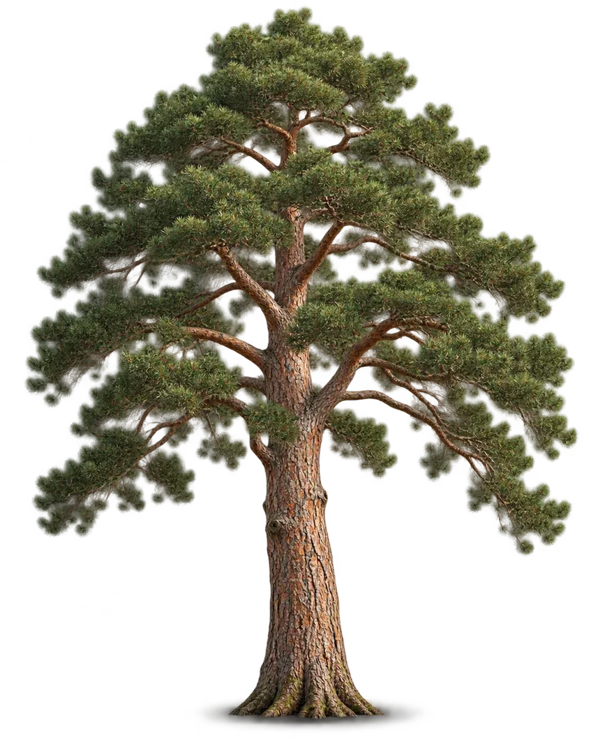 Illustration of a mature scots pine